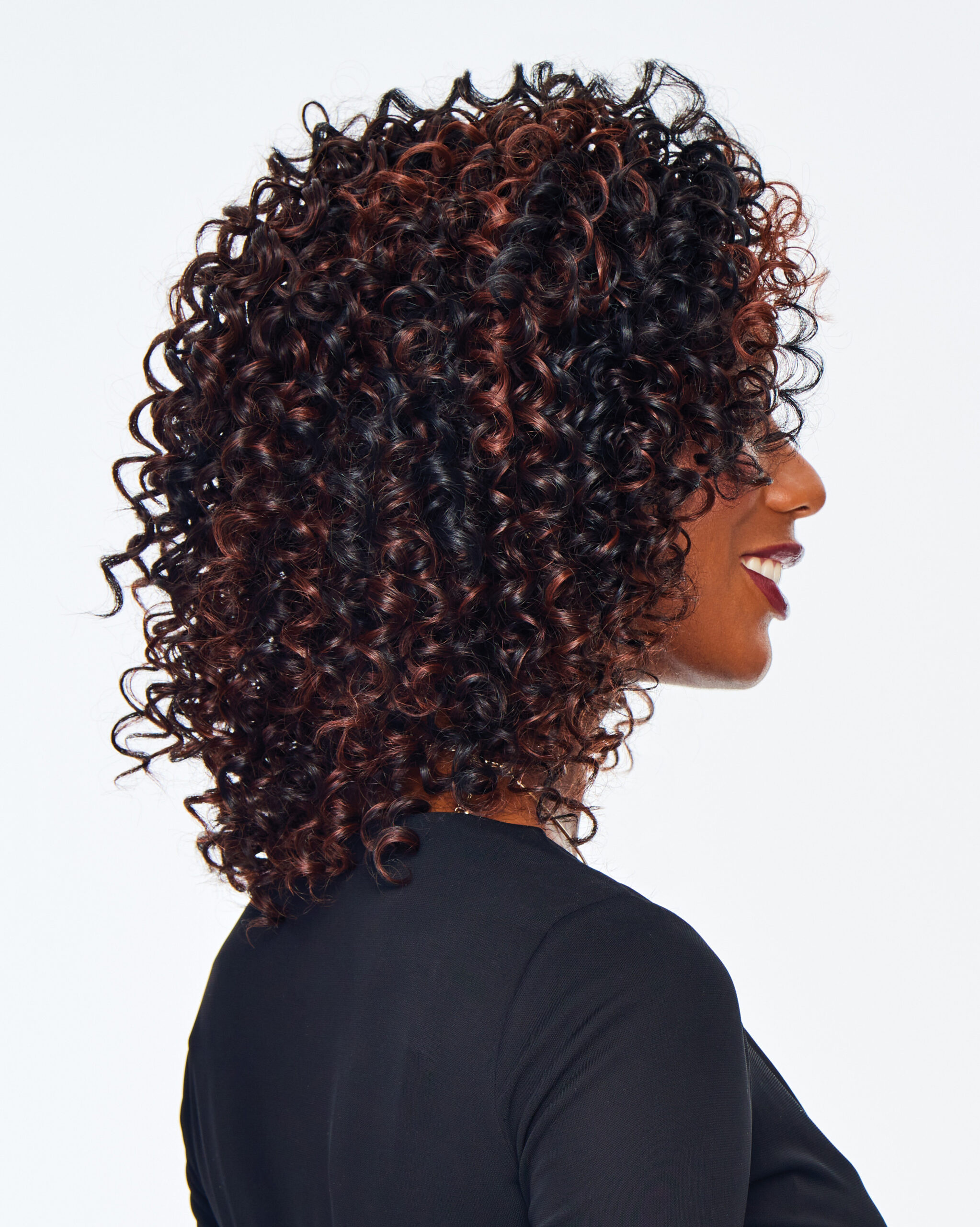 Sassy Curl in R435S+ Glazed Black Cherry