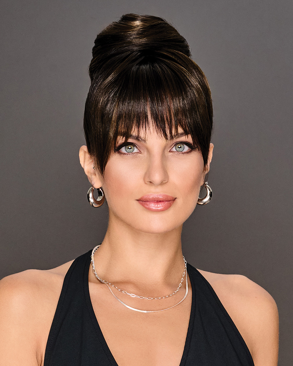 Trendy Fringe & Bun in SS4/10 Rooted Iced Java