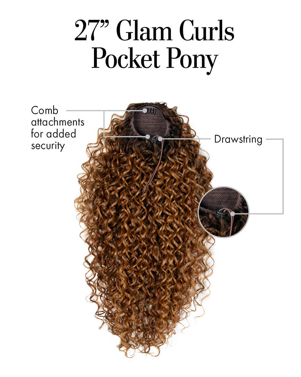 27″ Glam Curls Pocket Pony Cap Construction 27″ Glam Curls Pocket Pony Cap Construction